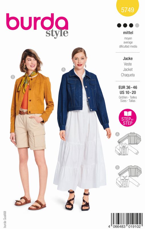 Schnittmuster Jacke Burda 5749
