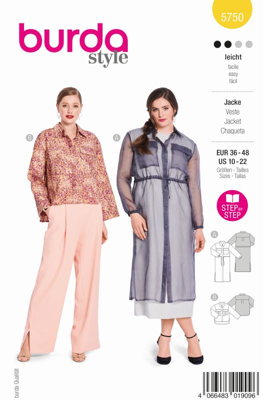 Schnittmuster Jacke Burda 5750
