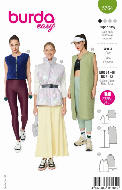 Schnittmuster Weste Burda 5764