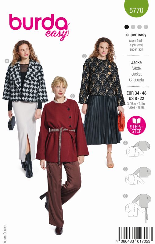 Schnittmuster Jacke Burda 5770
