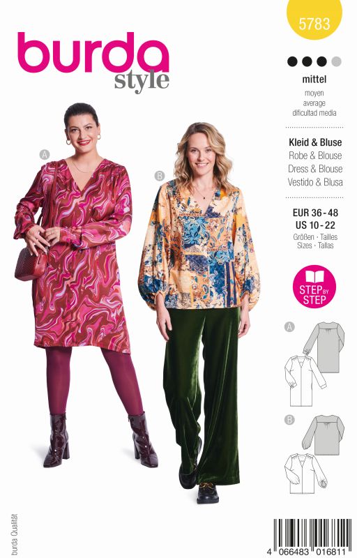 Schnittmuster Kleid/Bluse Burda 5783