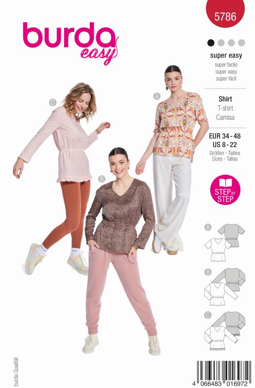 Schnittmuster Shirt Burda 5786