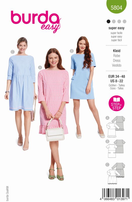 Schnittmuster Kleid Burda 5804