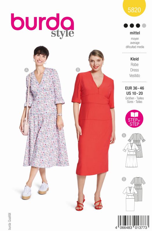 Schnittmuster Kleid Burda 5820