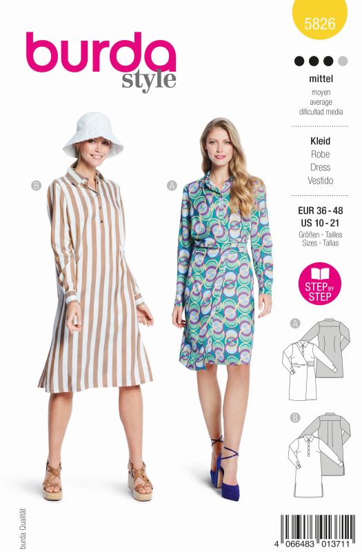 Schnittmuster Kleid Burda 5826