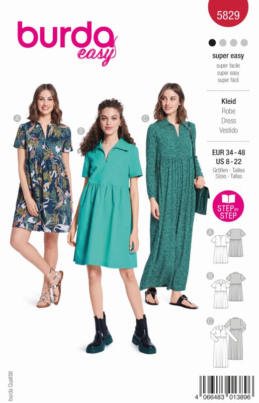Schnittmuster Kleid Burda 5829