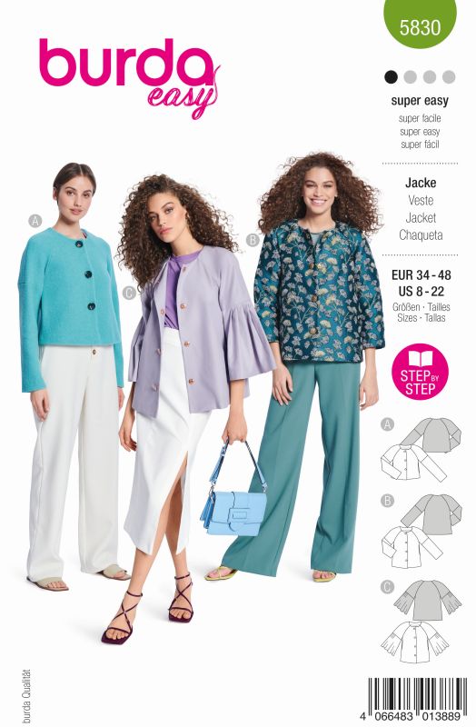 Schnittmuster Jacke Burda 5830