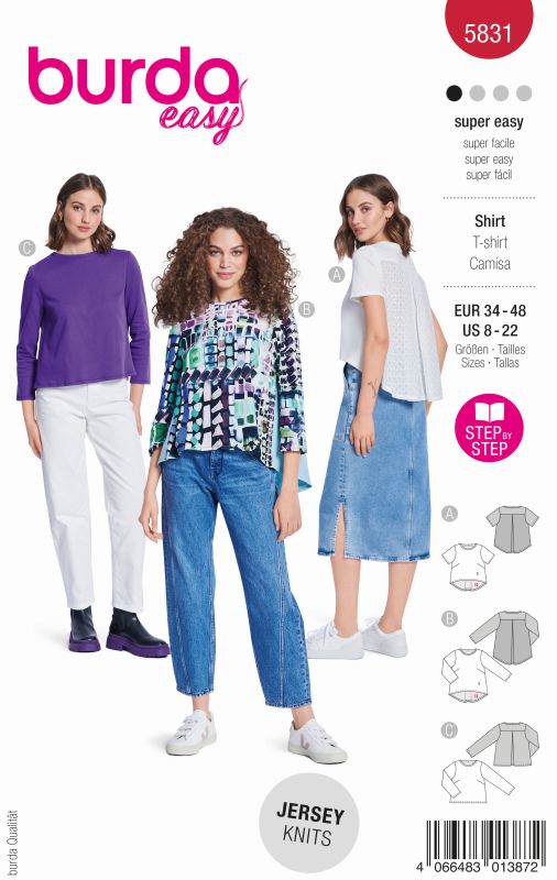 Schnittmuster Shirt Burda 5831