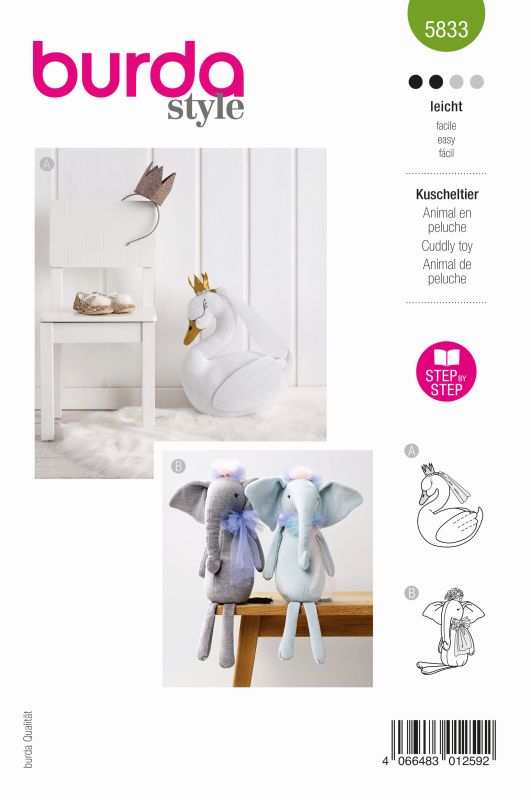 Schnittmuster Kuscheltiere Burda 5833