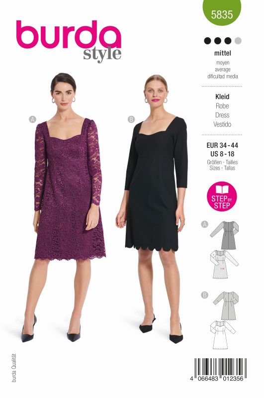 Schnittmuster Kleid Burda 5835