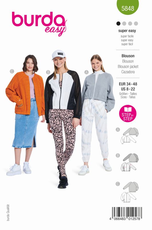 Schnittmuster Blouson Burda 5848