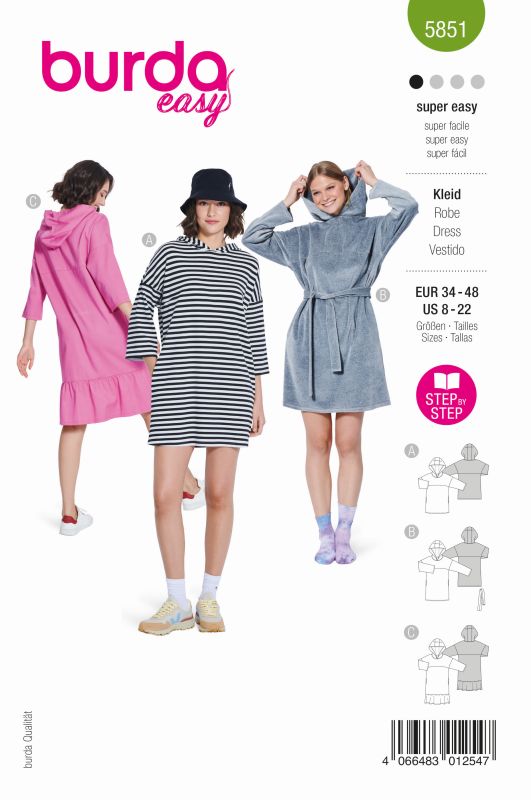 Schnittmuster Kleid Burda 5851
