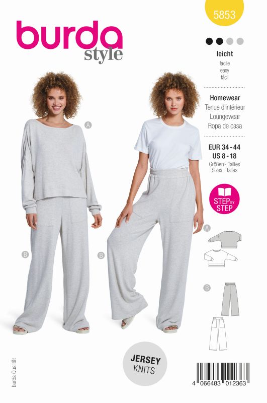 Schnittmuster Homewear Burda 5853