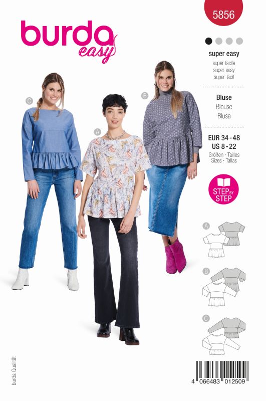 Schnittmuster Bluse Burda 5856
