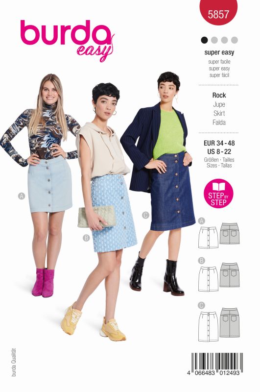 Schnittmuster Rock Burda 5857