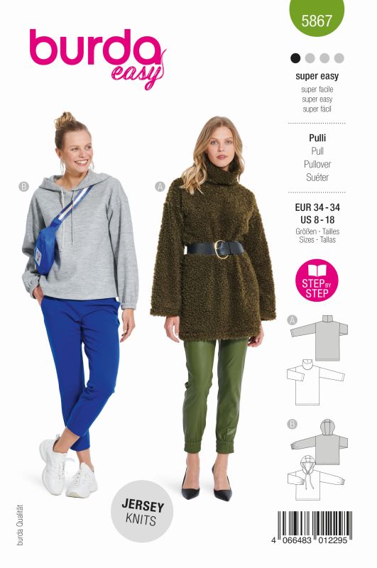 Schnittmuster Pulli Burda 5867