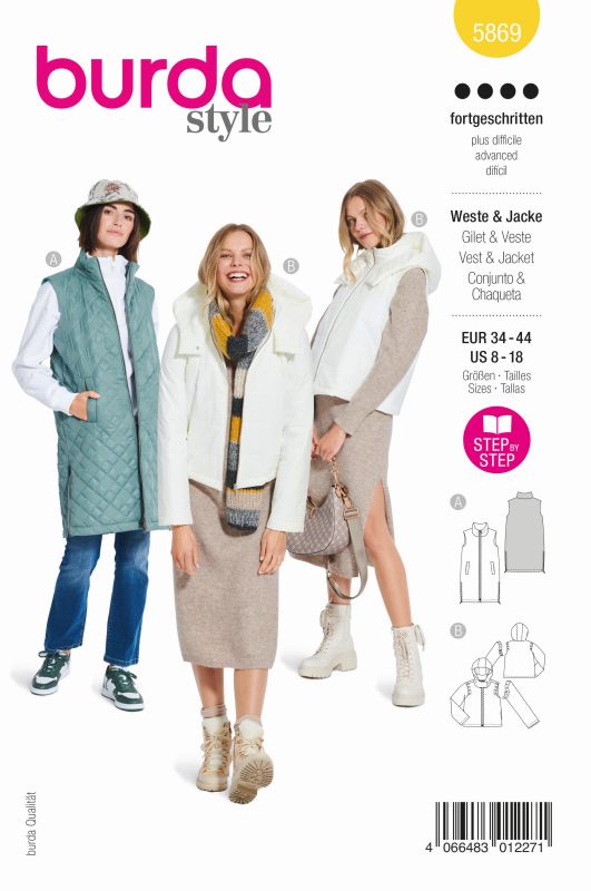 Schnittmuster Weste & Jacke Burda 5869