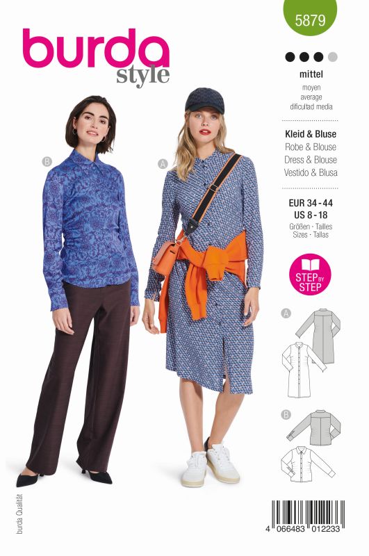 Schnittmuster Kleid & Bluse Burda 5879