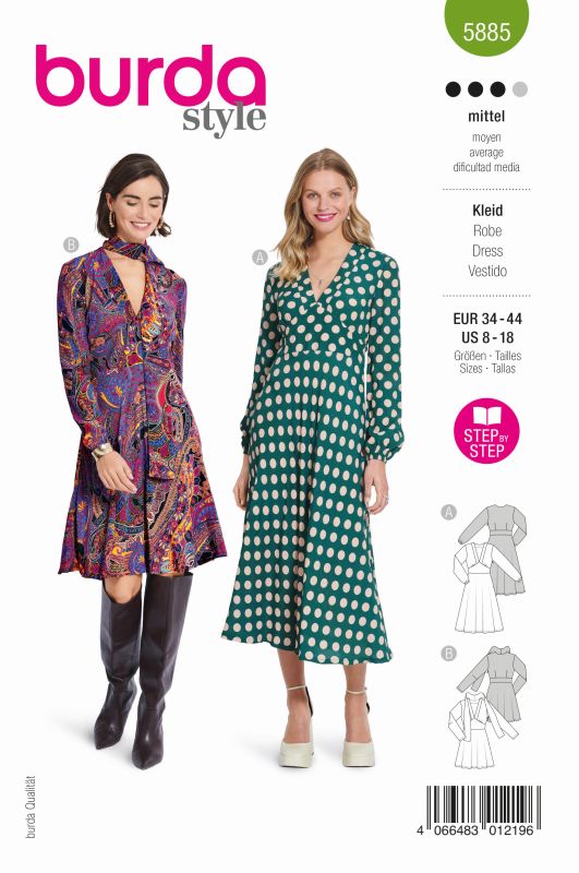 Schnittmuster Kleid Burda 5885