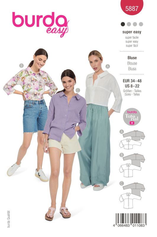 Schnittmuster Bluse Burda 5887