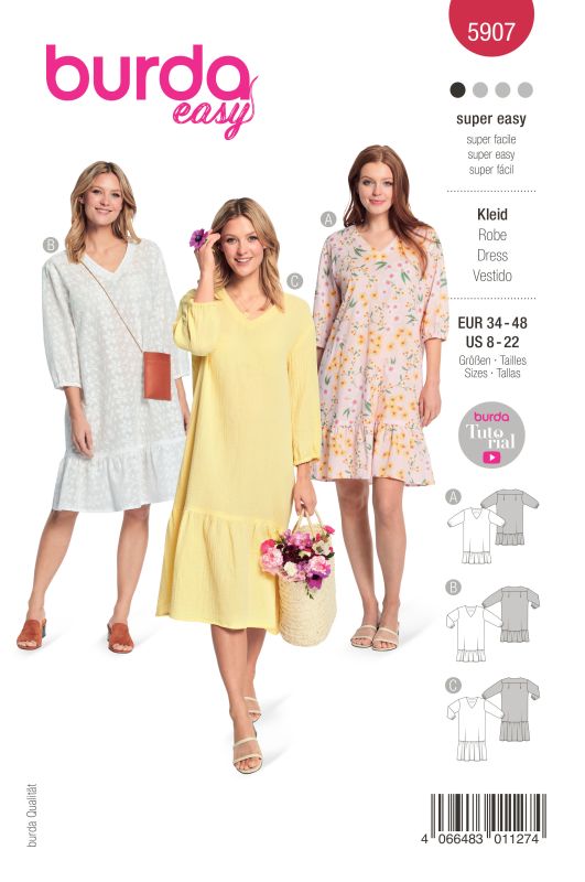 Schnittmuster Kleid Burda 5907