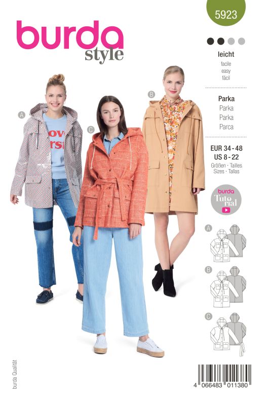Schnittmuster Parka Burda 5923