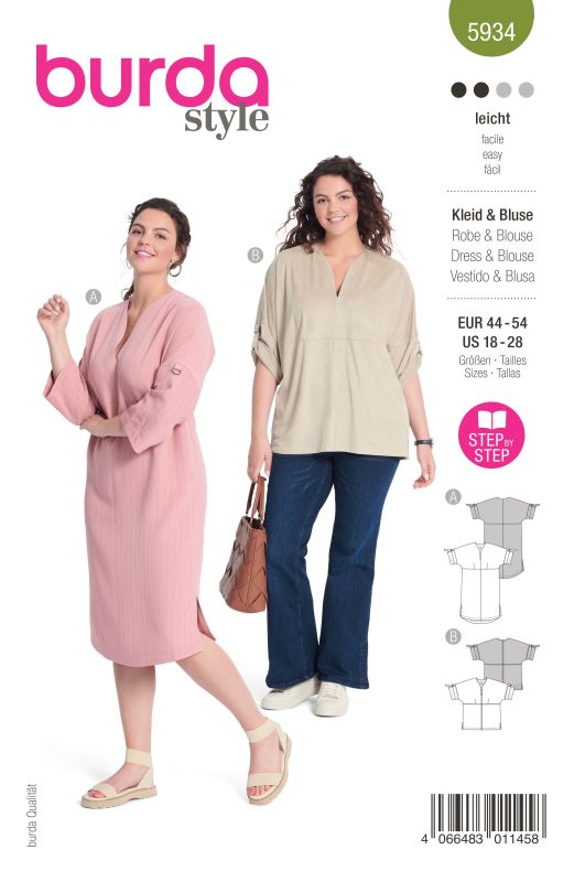 Schnittmuster Kleid&Bluse Burda 5934