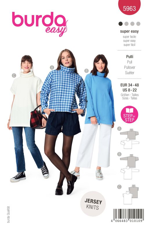 Schnittmuster Pulli Burda 5963