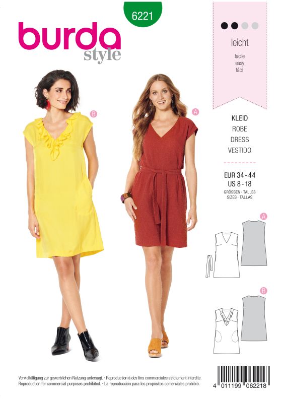 Schnittmuster Kleid Burda 6221