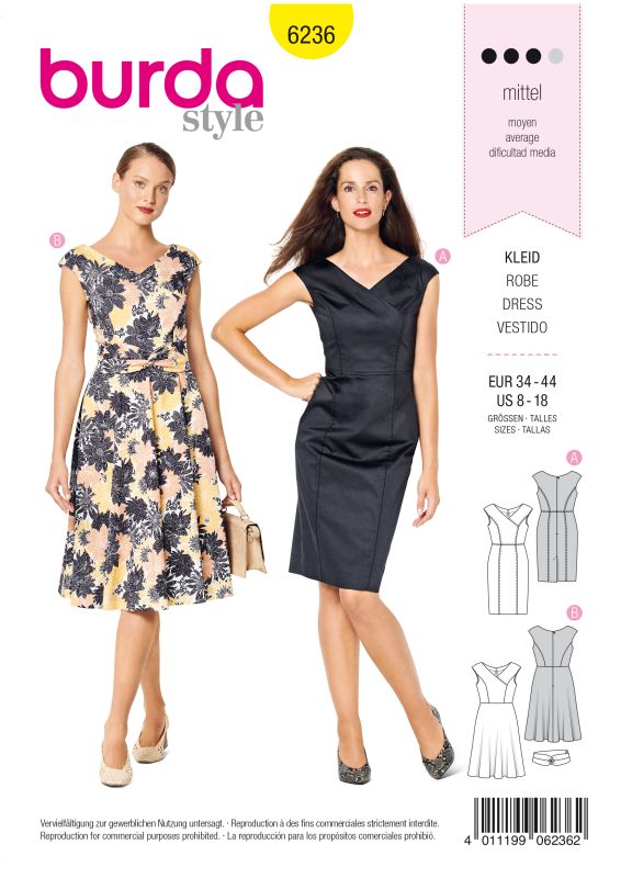 Schnittmuster Kleid Burda 6236
