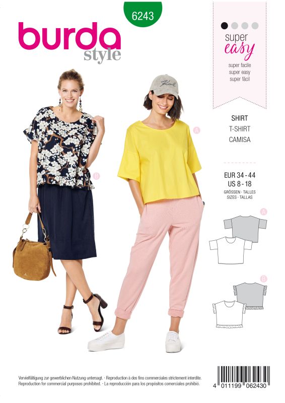 Schnittmuster Shirt Burda 6243