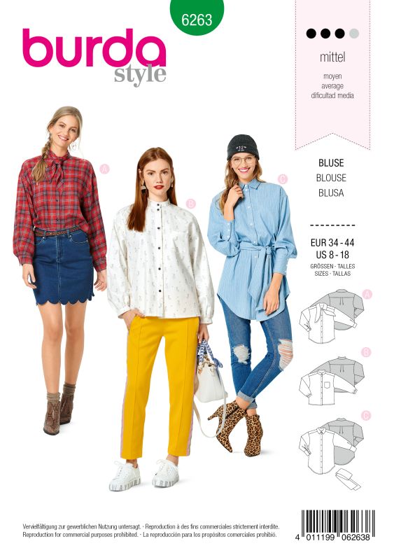 Schnittmuster Bluse Burda 6263