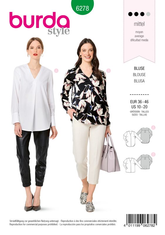 Schnittmuster Bluse Burda 6278