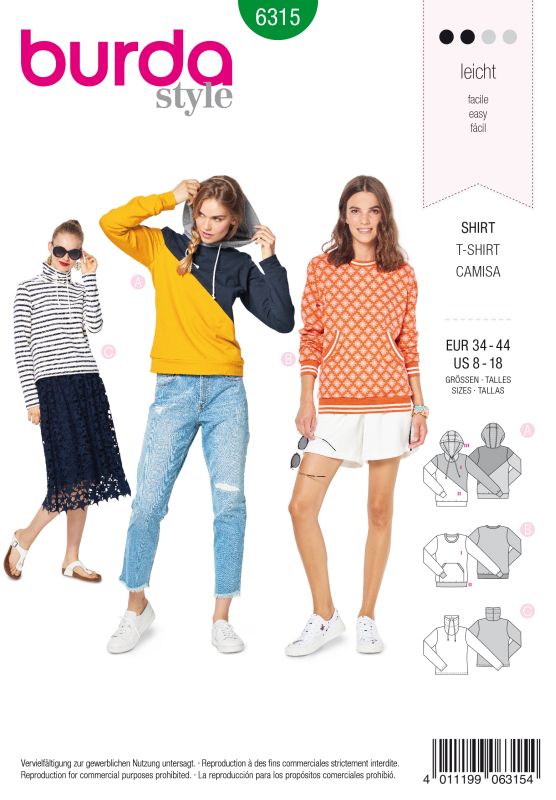 Schnittmuster Pullover Burda 6315