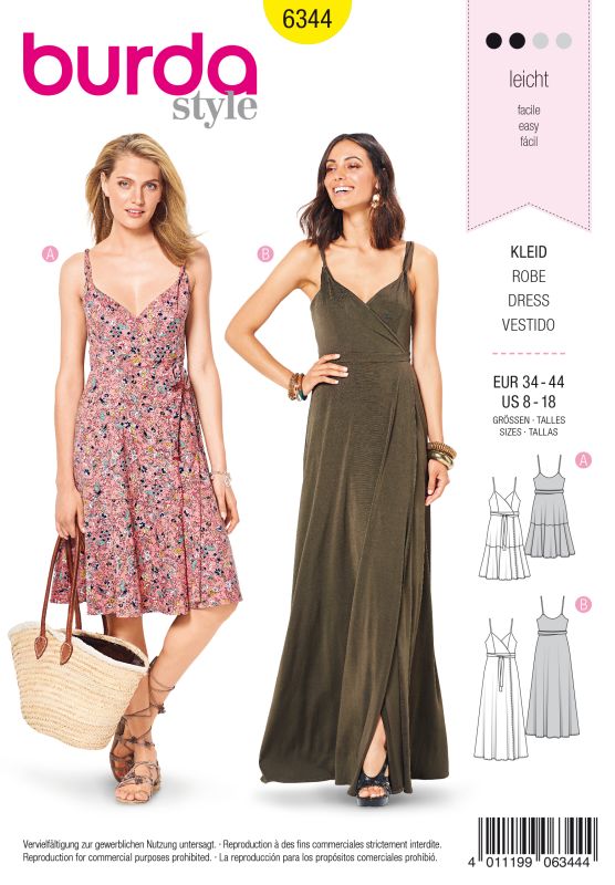 Schnittmuster Kleid Burda 6344