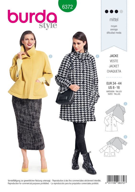 Schnittmuster Jacke Burda 6372