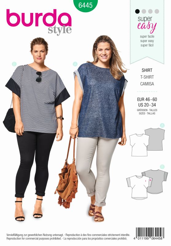 Schnittmuster Shirt Burda 6445