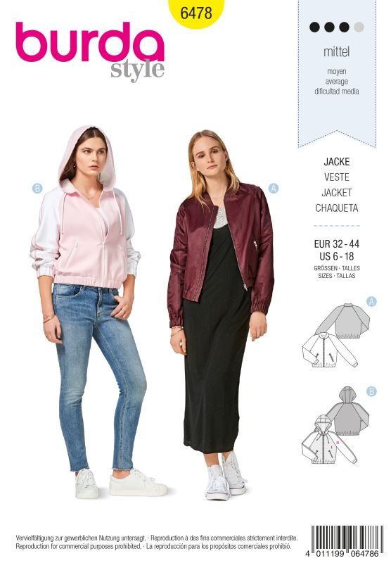 Schnittmuster Jacke Burda 6478
