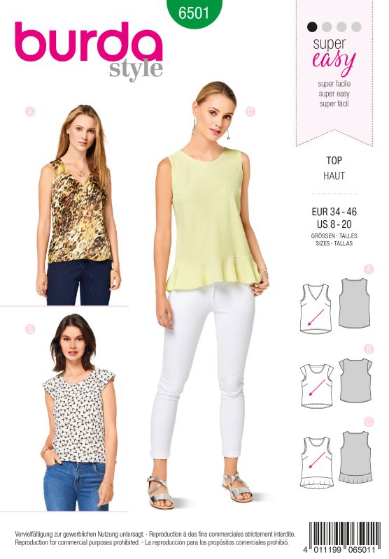 Schnittmuster Top Burda 6501