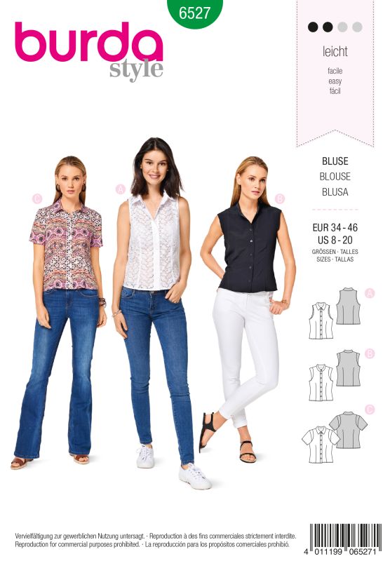Schnittmuster Bluse Burda 6527