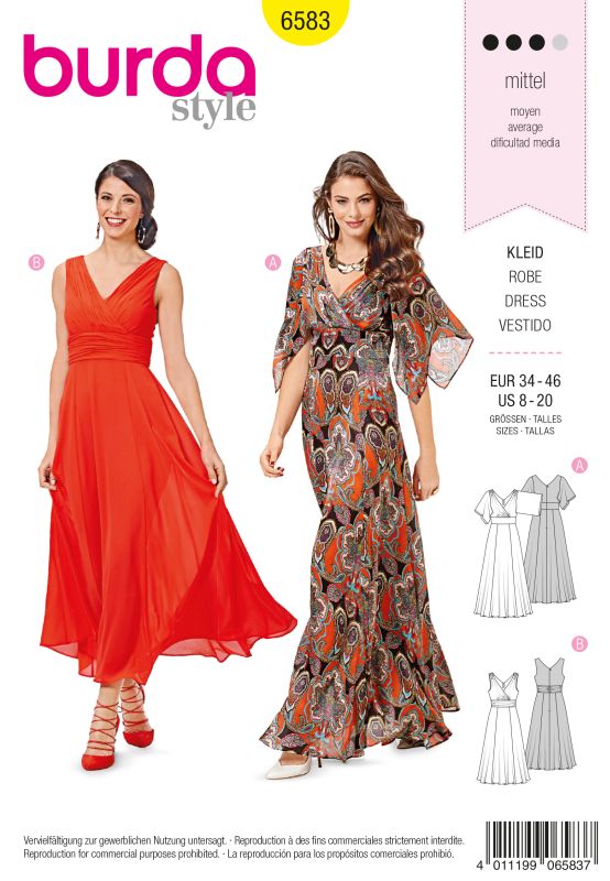 Schnittmuster Kleid Burda 6583