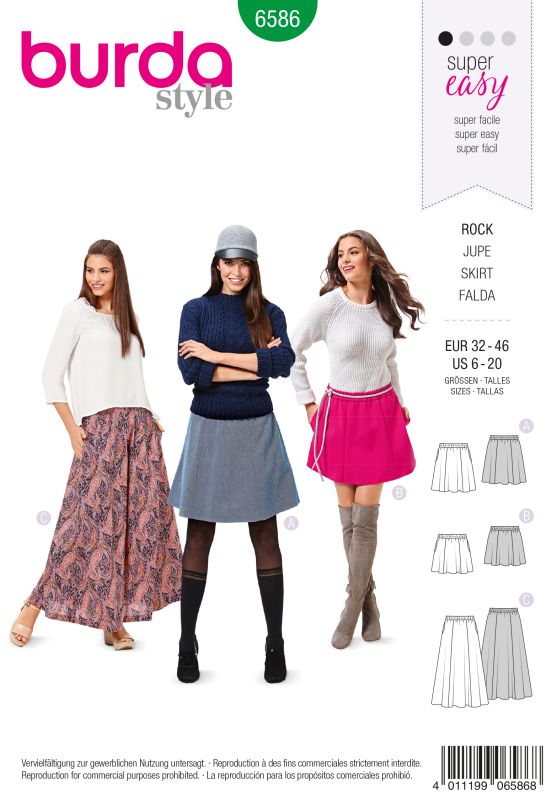 Schnittmuster Rock Burda 6586