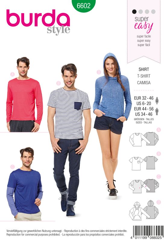 Schnittmuster Shirt Burda 6602