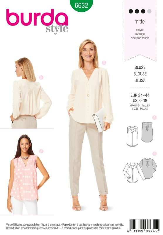 Schnittmuster Bluse Burda 6632