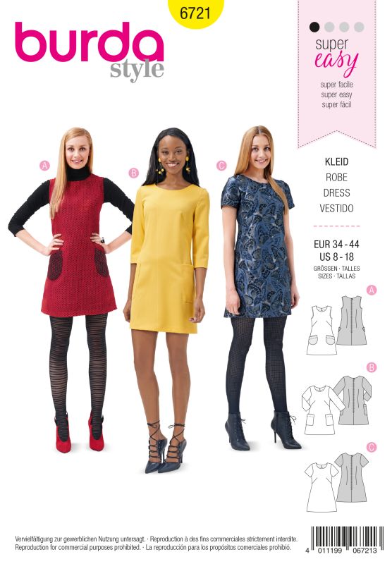 Schnittmuster Kleid Burda 6721