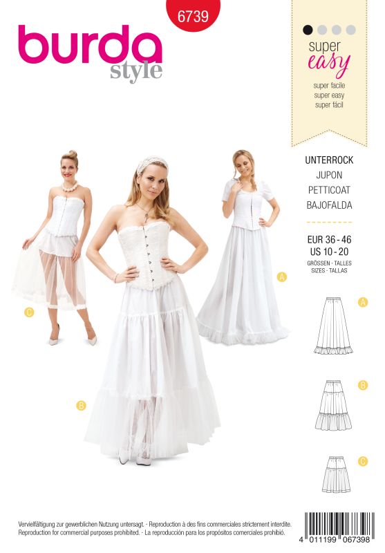 Schnittmuster Unterrock Burda 6739