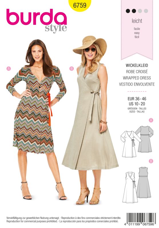 Schnittmuster Wickelkleid Burda 6759