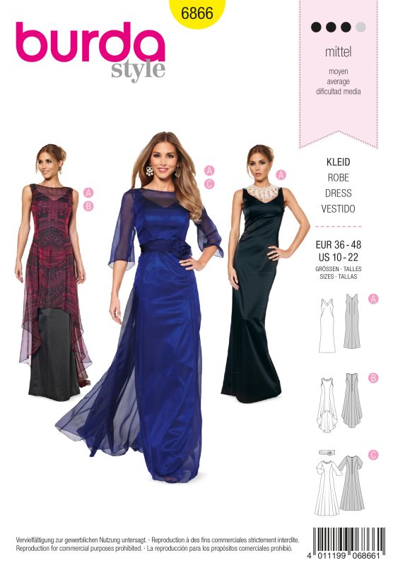 Schnittmuster Kleid Burda 6866