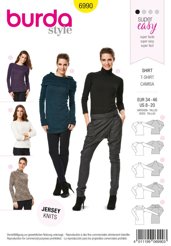 Schnittmuster Shirt Burda 6990