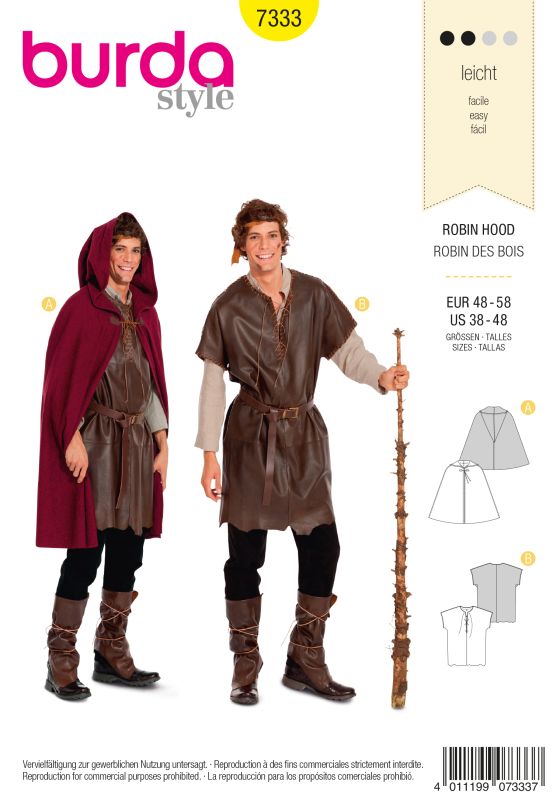 Schnittmuster Robin Hood Burda 7333